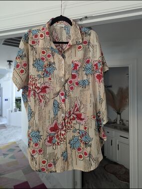 Cupshe Floral Bathing Suit Cover Up- Pink & Blue